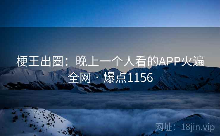 梗王出圈：晚上一个人看的APP火遍全网 · 爆点1156